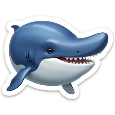 Meme-Worthy Singing Humpback Whale Portrait Emoji, Mouth open wide in a dramatic, melodious pose, showcasing a deep blue-gray body with barnacle accents and an expressive, soulful gaze, Simplified yet artistically graceful features, highly detailed, glowing with a soft, magical marine aura, high shine, enchanting and full of life, stylized with an air of deep-sea wonder, soft glowing outline, capturing the essence of a majestic humpback whale mid-song, resonating with the beauty of the ocean's ancient melodies! sticker