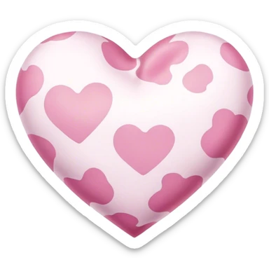 Pink Cow print heart sticker