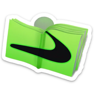 nike swoosh neon green book sticker