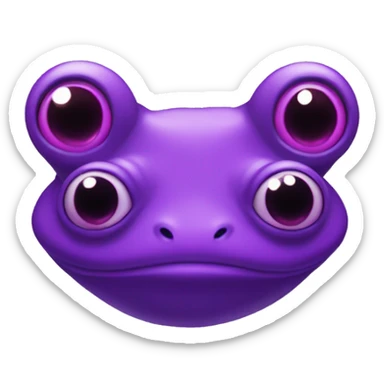 purple frog heart eyes sticker