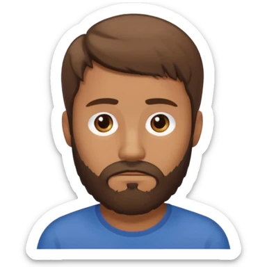 Brown haired man with brown beard missing a blonde haired woman sticker