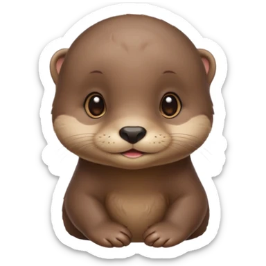 The face of a cute baby otter (little cheeks, not much hair) sticker