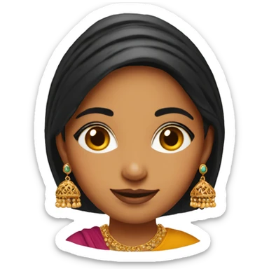 punjabi earring girl sticker