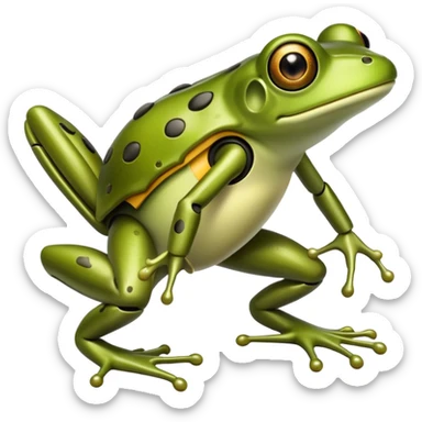 Frog going to war with robotic cheese  sticker