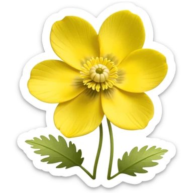 five leaved yellow anemone face sticker