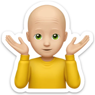 no hair round yellow emoji no finger upp with greenscreen and no body no arms ears sticker