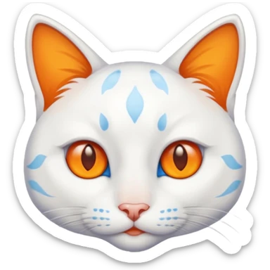 gatito blanco con manchas naranjas y ojos azules sticker
