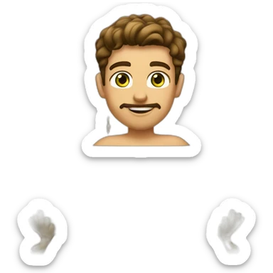 Posh-muscle-boy-brown-hair-green-eyes-pearl-necklace-in-golden-bathtub-legs sticker