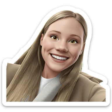 smiling girl in outdoor setting sticker