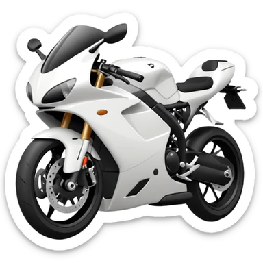 White  naked sport bike sticker