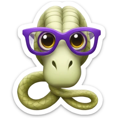 Snake with purple glasses sticker