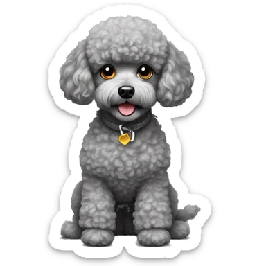 Toy poodle grey sticker