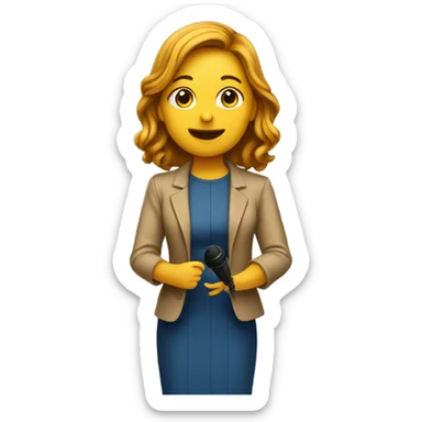 A girl speaking at the conference  sticker