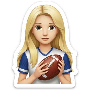 Blonde aux cheveux longs qui tient un ballon de foot de l’O.M. sticker
