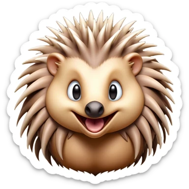 Cinematic Comical Echidna Portrait Emoji, Head tilted dramatically with an exaggeratedly amused expression, featuring a quirky, spiky fur with a scrunched-up face and wide, expressive eyes full of playful disbelief, Simplified yet hilariously expressive features, highly detailed, glowing with a slightly sassy glow, high shine, dramatic yet playful, stylized with an air of cheeky mischief, bright and endearing, soft glowing outline, capturing the essence of a spirited and over‐the‐top echidna, so meme‐worthy it feels like it could prick its way into internet fame instantly! sticker