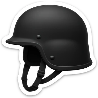 Make the PASGT helmet black, side view, in the style of apple emojis, with no background. sticker