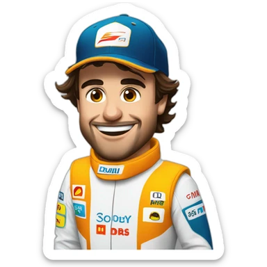 Fernando Alonso festejando sticker