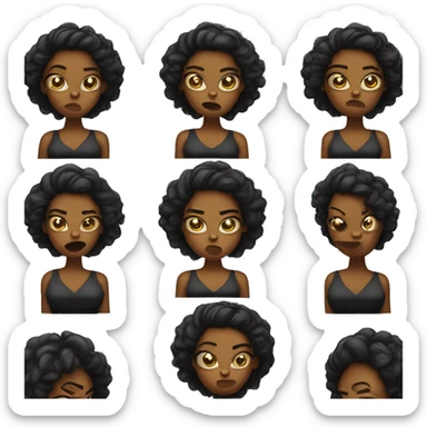 angry beautiful black woman up thumbs down sticker