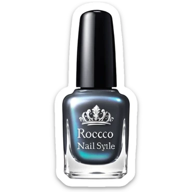 Dark grey metallic rococo style nail polish    sticker