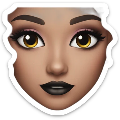 pretty girl makeup with black cat sticker