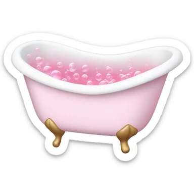 White bathtub with some pink bubbles sticker