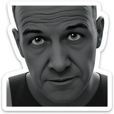 serious monochrome boy portrait sticker