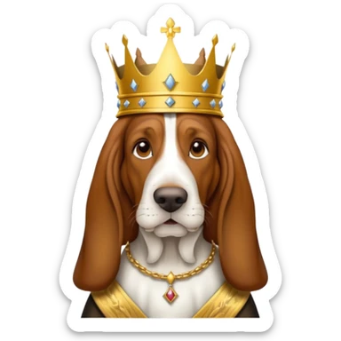 Basset Hound dressed as a king sticker