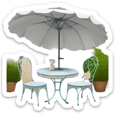 Terrasse Parisienne typique (deux chaise et une table sans parasol) sticker