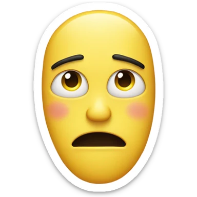 Yellow emoji heart eyes with a frown sticker