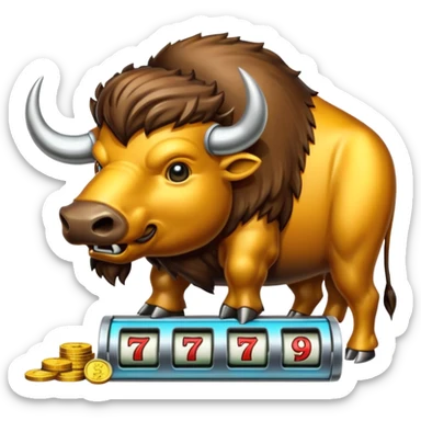 Angry buffalo slot machine taking money sticker
