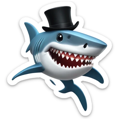 Shark with a top hat dancing Elvis style sticker
