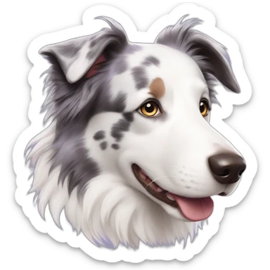 lilac merle border collie sticker