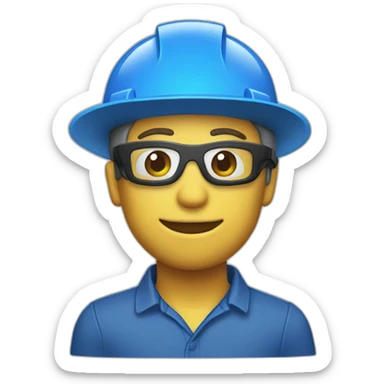 blue construction hat hololens sticker