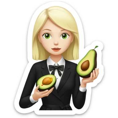 femme blanche et blonde habillée avec une robe noire longue et une cravate blanche des avocats en France sticker