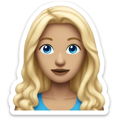 transwoman with long blonde hair and blue eyes sticker