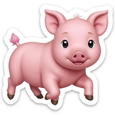 Running Piglet – small pig dashing with tiny hooves lifted sticker