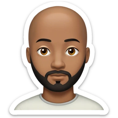 Young bald man with black very short beard sticker