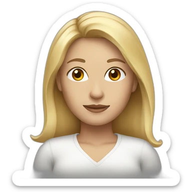woman with shoulder length blond hair and brown eyes sticker