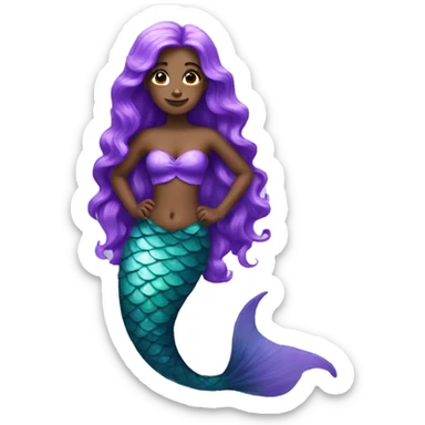 purple mermaid sticker