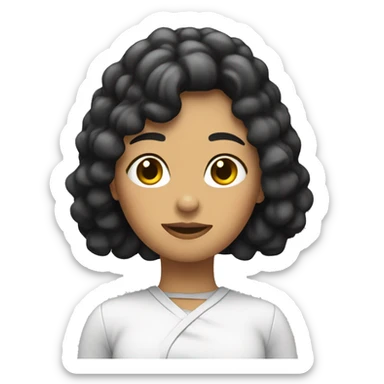 Chica blanca con pelo negro fumando sticker