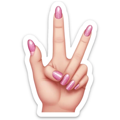 sparkly glittery pink middle finger sticker