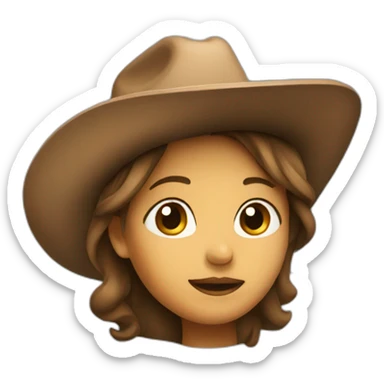 Pregnant woman with cowboy hat three quarter view sticker