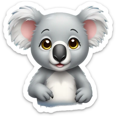 A cute little koala is blushing and embarrassed sticker