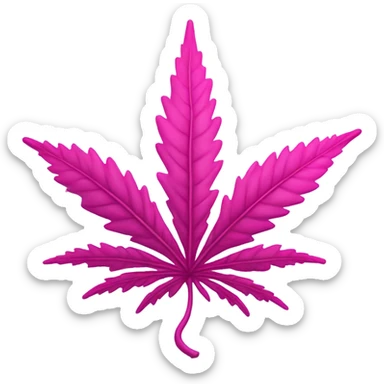 Pink marijana leaf sticker