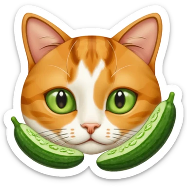 Katze mit Gurkenscheiben auf den Augen sticker