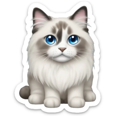 Ragdoll with blue eyes wearing a christmas sweater sticker