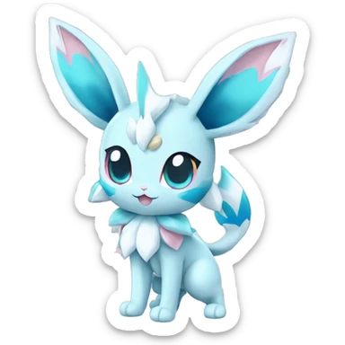Kawaii Chibi Sylveon-Glaceon-Vaporeon-Pokémon full body sticker
