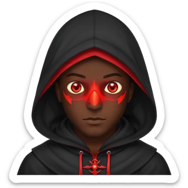 Evil Dark, shadowie Male lord with Red glowing eyes and hood sticker