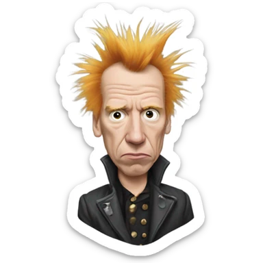 Johnny rotten crazy sticker