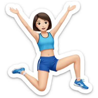 Brunette woman with legs spread wide in the air sticker